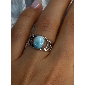 925 Sterling Silver Larimar Ring Size 7