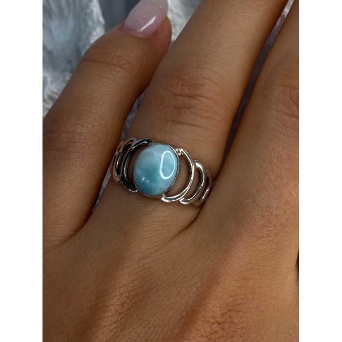 925 Sterling Silver Larimar Ring Size 7