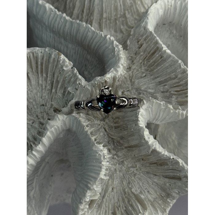 925 Sterling Silver Alexandrite Heart Ring Size 10