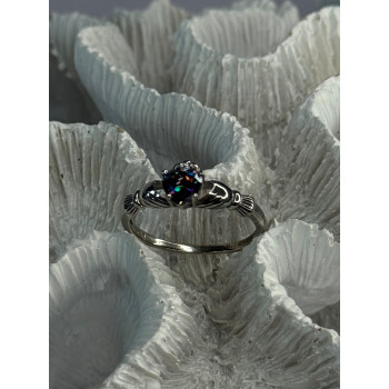 925 Sterling Silver Alexandrite Heart Ring Size 10