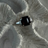 925 Sterling Silver Black Onyx & Beryl Ring Size 7