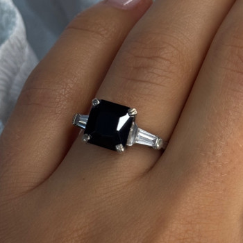 925 Sterling Silver Black Onyx & Beryl Ring Size 7