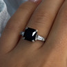 925 Sterling Silver Black Onyx & Beryl Ring Size 7