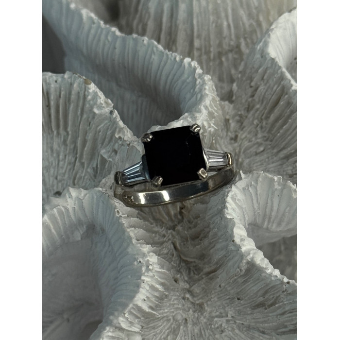 925 Sterling Silver Black Onyx & Beryl Ring Size 7