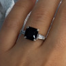 925 Sterling Silver Black Onyx & Beryl Ring Size 7