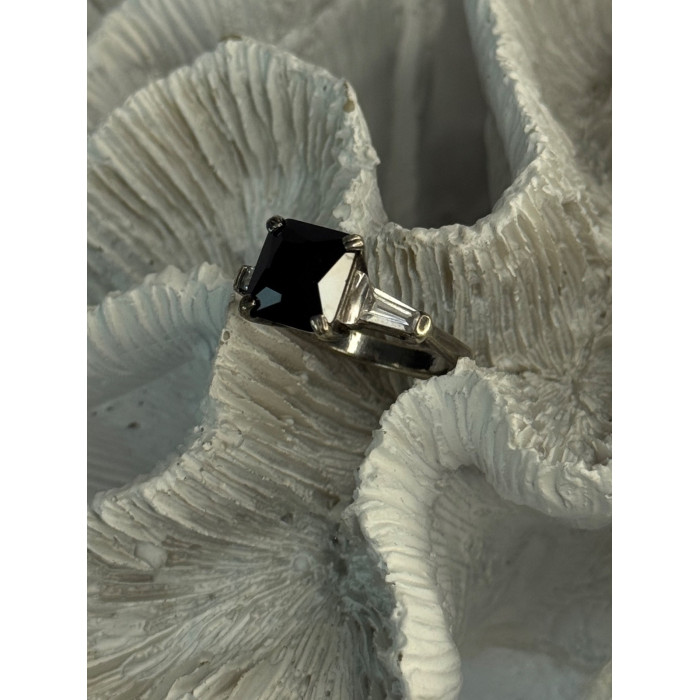 925 Sterling Silver Black Onyx & Beryl Ring Size 7