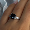 925 Sterling Silver Black Onyx & Beryl Ring Size 7