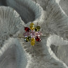 925 Sterling Silver Multi Color Spinel Flower Ring Size 7