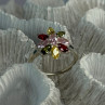 925 Sterling Silver Multi Color Spinel Flower Ring Size 7