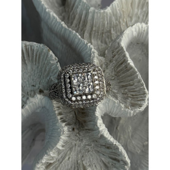 925 Sterling Silver White Tourmaline Ring Size 9