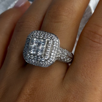 925 Sterling Silver White Tourmaline Ring Size 9