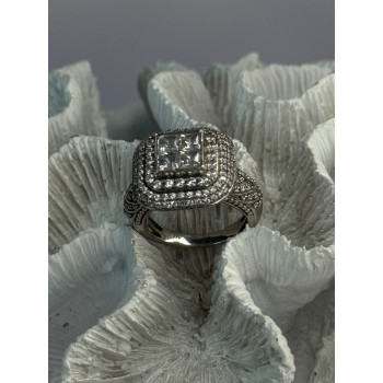 925 Sterling Silver White Tourmaline Ring Size 9