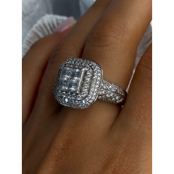 925 Sterling Silver White Tourmaline Ring Size 9