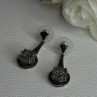 Elegant 925 Sterling Silver Marcasite Earrings Length 1.25 Inch