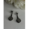 Elegant 925 Sterling Silver Marcasite Earrings Length 1.25 Inch