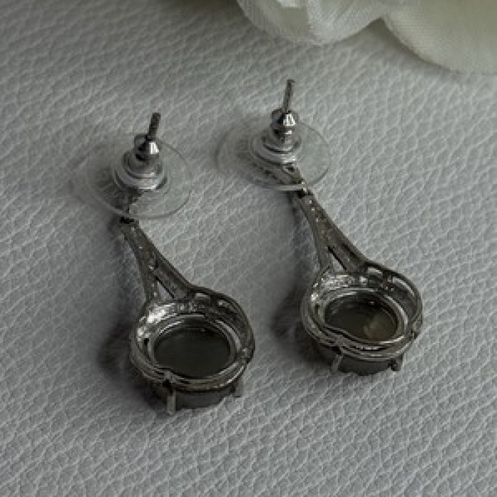 Elegant 925 Sterling Silver Marcasite Earrings Length 1.25 Inch