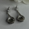 Elegant 925 Sterling Silver Marcasite Earrings Length 1.25 Inch