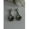 Elegant 925 Sterling Silver Marcasite Earrings Length 1.25 Inch