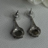 Elegant 925 Sterling Silver Marcasite Earrings Length 1.25 Inch