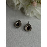 925 Sterling Silver Garnet & Marcasite Earrings Length 0.60 Inch