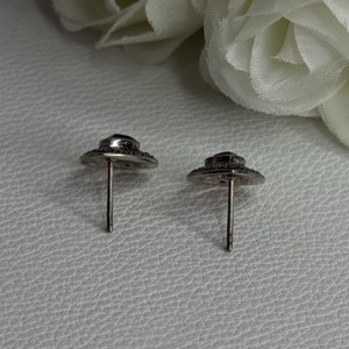 925 Sterling Silver Garnet & Marcasite Earrings Length 0.60 Inch