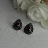 925 Sterling Silver Garnet & Marcasite Earrings Length 0.60 Inch