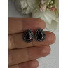 925 Sterling Silver Garnet & Marcasite Earrings Length 0.60 Inch