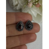 925 Sterling Silver Garnet & Marcasite Earrings Length 0.60 Inch