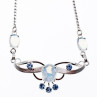 925 Sterling Silver Moonstone & Aquamarine Necklace