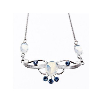 925 Sterling Silver Moonstone & Aquamarine Necklace