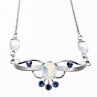 925 Sterling Silver Moonstone & Aquamarine Necklace