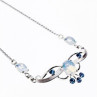 925 Sterling Silver Moonstone & Aquamarine Necklace