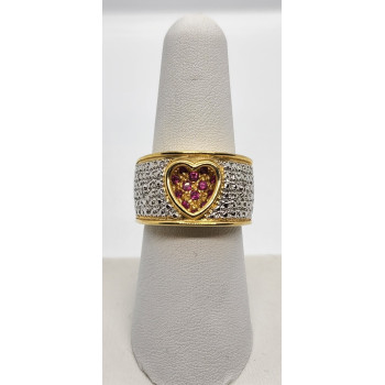 925 Sterling Silver Ruby Ring Size 7.5