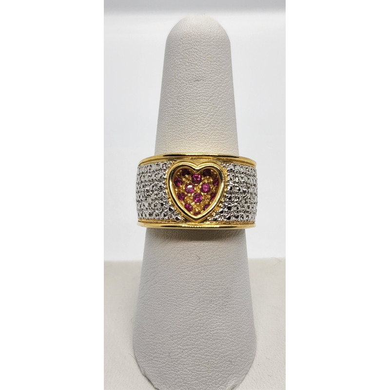 925 Sterling Silver Ruby Ring Size 7.5