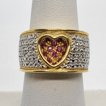 925 Sterling Silver Ruby Ring Size 7.5