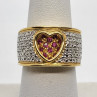 925 Sterling Silver Ruby Ring Size 7.5