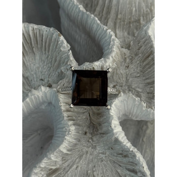 925 Sterling Silver Dravite Brown Tourmaline Ring Size 8