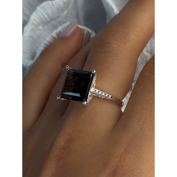 925 Sterling Silver Dravite Brown Tourmaline Ring Size 8