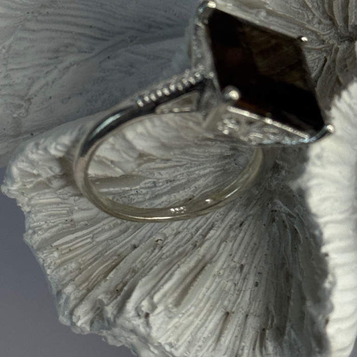 925 Sterling Silver Dravite Brown Tourmaline Ring Size 8