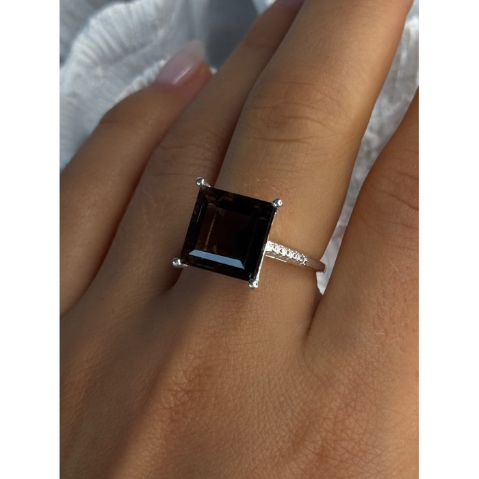925 Sterling Silver Dravite Brown Tourmaline Ring Size 8