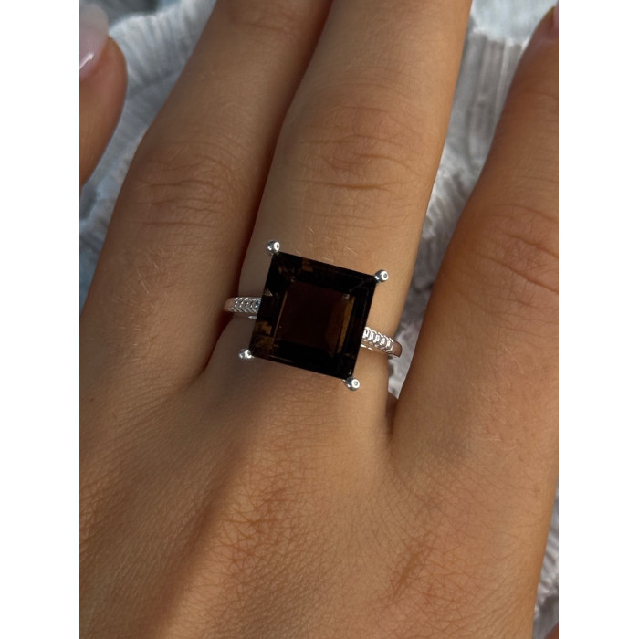 925 Sterling Silver Dravite Brown Tourmaline Ring Size 8