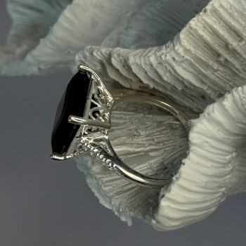 925 Sterling Silver Dravite Brown Tourmaline Ring Size 8