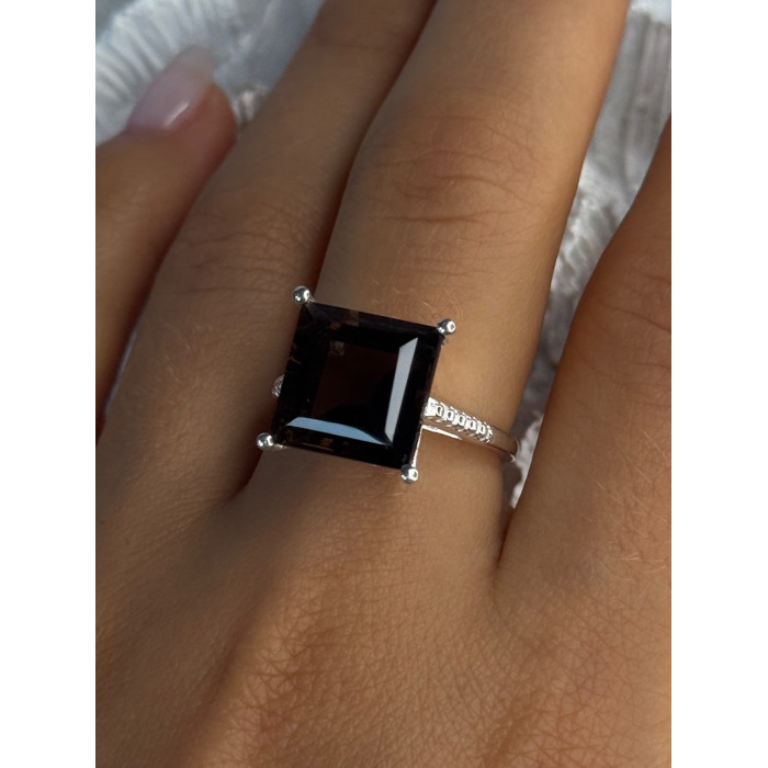 925 Sterling Silver Dravite Brown Tourmaline Ring Size 8