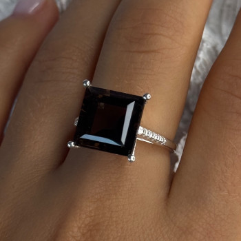 925 Sterling Silver Dravite Brown Tourmaline Ring Size 8