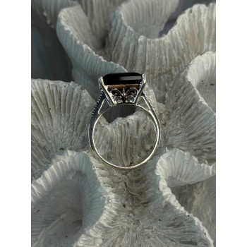 925 Sterling Silver Dravite Brown Tourmaline Ring Size 8