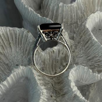 925 Sterling Silver Dravite Brown Tourmaline Ring Size 8