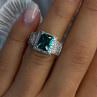 925 Sterling Silver Emerald & Cz Ring Size 6