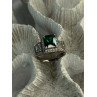 925 Sterling Silver Emerald & Cz Ring Size 6