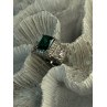925 Sterling Silver Emerald & Cz Ring Size 6