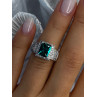 925 Sterling Silver Emerald & Cz Ring Size 6
